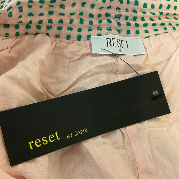 Reset Halter Dress M Pale Pink Green Dotted Ruffle Full Skirt New NWT - Picture 13 of 13